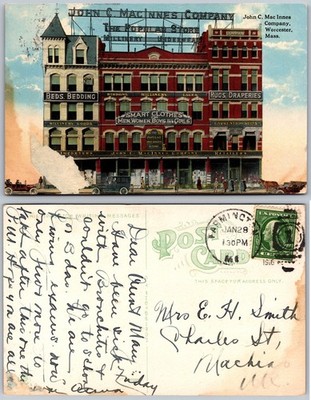 John C Mac Innes Company Worcester MA Postcard