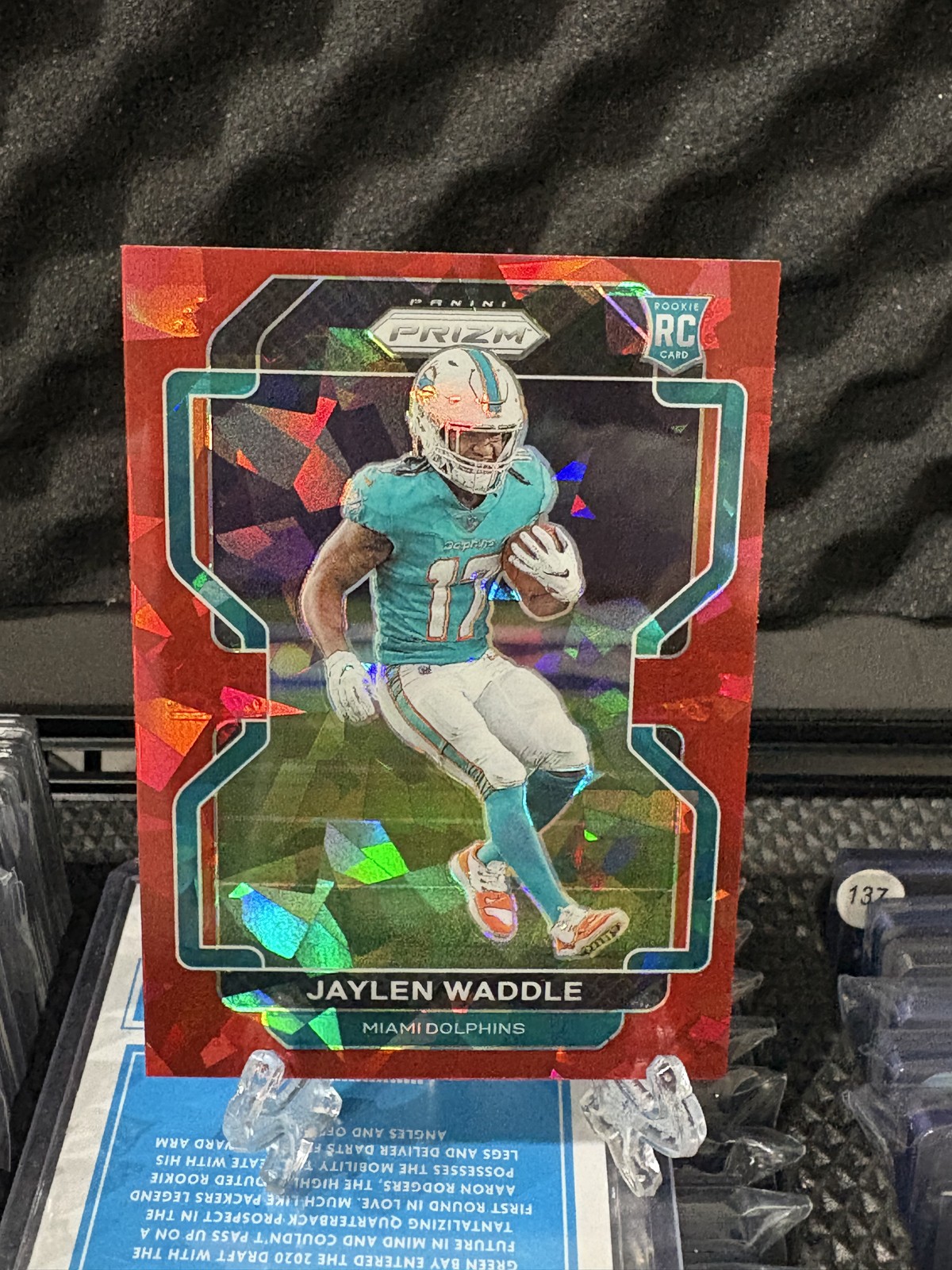 2021 Panini Prizm - Rookie Jaylen Waddle #338 Red Ice Prizm (RC)