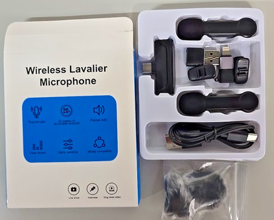 Lavalier Microphone Wireless Audio Video Recording Mini Mic For Android/iPhone