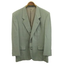 Christian Dior Tailored Blazer Wool Single 2B Light Gray Check Pattern