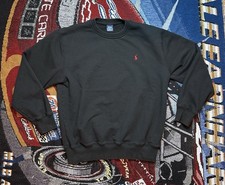 Vintage Polo Sport Ralph Lauren Sweatshirt Large Crewneck Black Embroidered Pony
