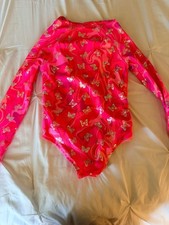 Penelope Mack Girls Pink Butterfly Print Long Sleeve Zip-Up Swimsuit