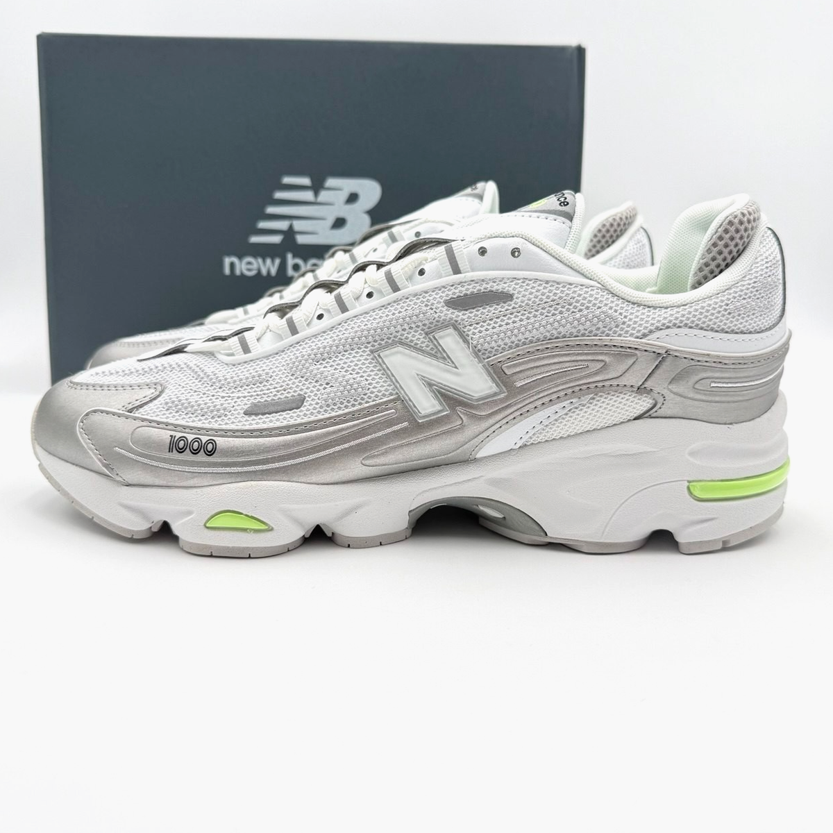 Size 13 Men's New Balance 1000 Sneakers M1000DI White Silver