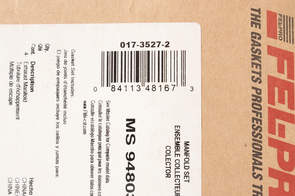 Juego de juntas de colector de escape FelPro para Nissan Altima 93-01 número de modelo MS94803 Foto 2 de 4