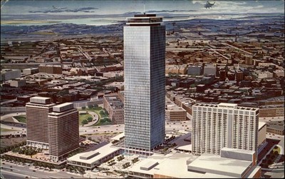 Aerial Prudential Center Boston Massachusetts artist rendering vtg postcard t807