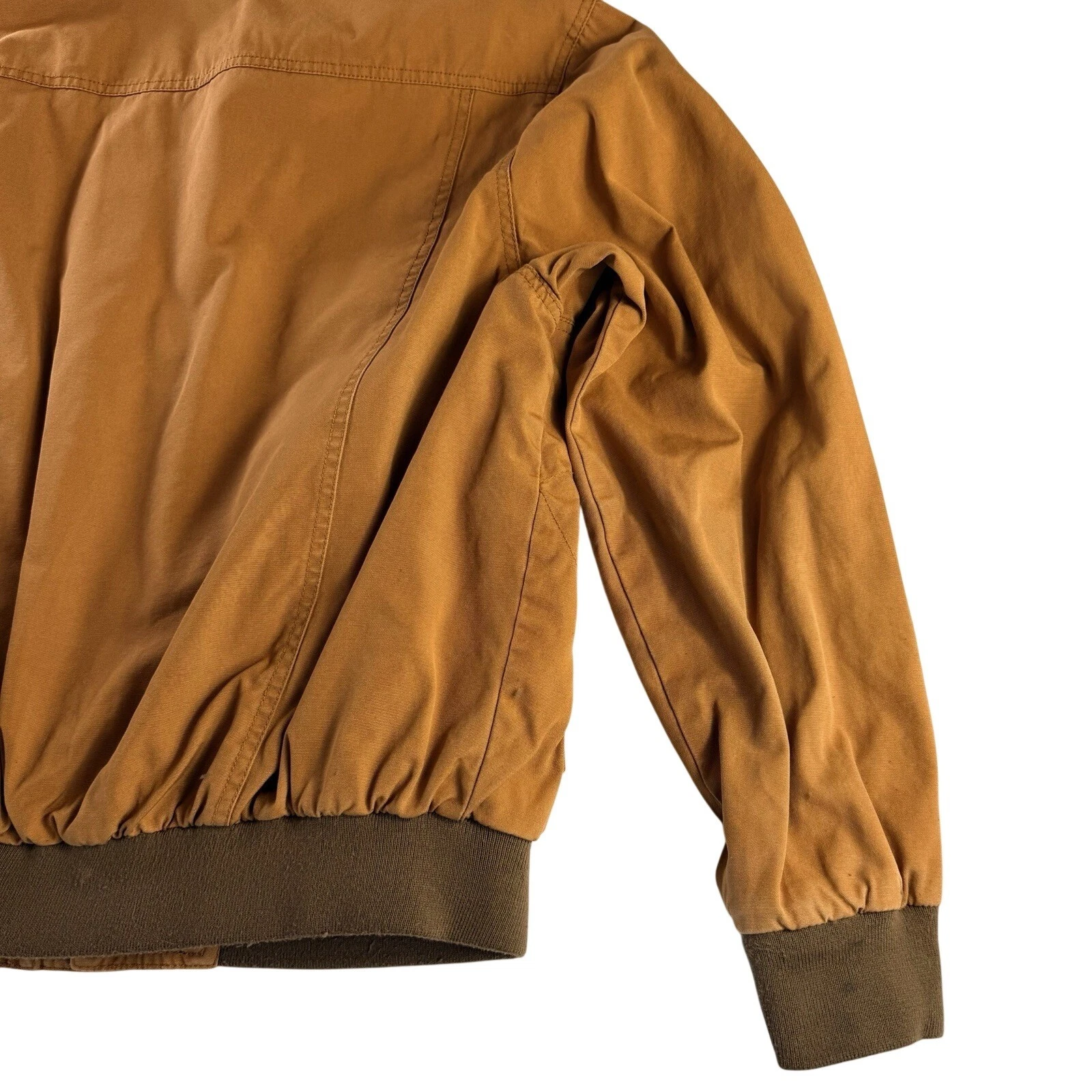 Kakadu Traders AU Tan Canvas Leather Bomber Barn Work Jacket Heavy Duty Men's L - product detail image 15