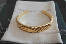New/DAVIDYURMANMen's8mm Wrap Cuff Bracelet in Sterling GOLD Size Medium