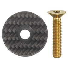 1 1/4 OD Bicycle Headset Stem Top Cap with Gold Bolt