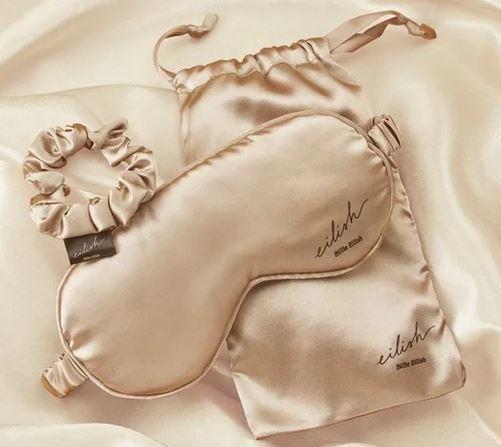 Billie Eilish 3pc Gold Satin Sleep Mask Set | eBay