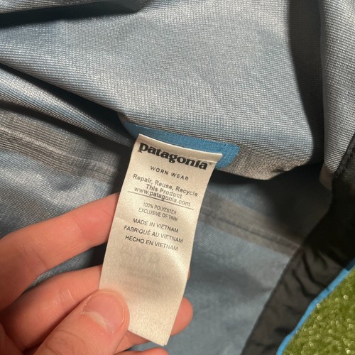 Patagonia Cloud Ridge Jacket Women XL Blue H2No Hooded Zipper Pockets Waterproof - Picture 6 of 18