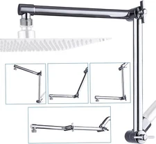 11" Solid Brass Shower Head Extension Arm with Lock Joints Adjustable Height USA