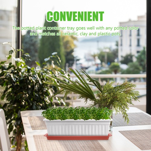 8 Pcs Flower Pot Tray Planter Plate Rectangular Saucer Container - Picture 5 of 12