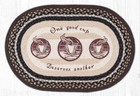 One Good Cup of Coffee Oval Braided Floor Mat Rug 20"x30" - OP-133