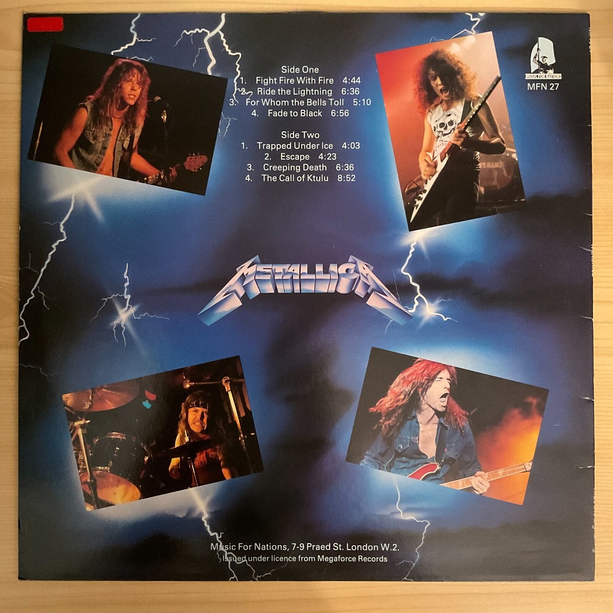 METALLICA RIDE THE LIGHTNING LP VINILE MFN 27 1984 FIRST PRESSING