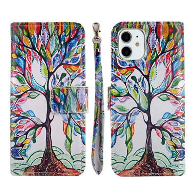 LOVE TREE FOLIO WALLET STAND CARD SLOT CASE COVER FOR IPHONE 11 7 8 PLUS SE PRO