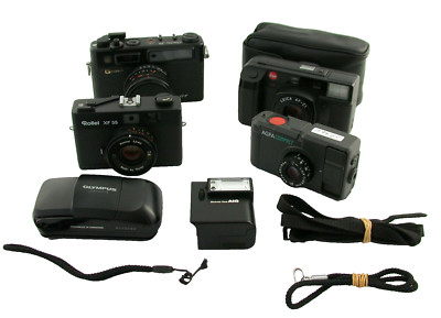 Posten lot P&S compact camera 35mm analog Leica Rollei Olympus Yashica AS IS 422