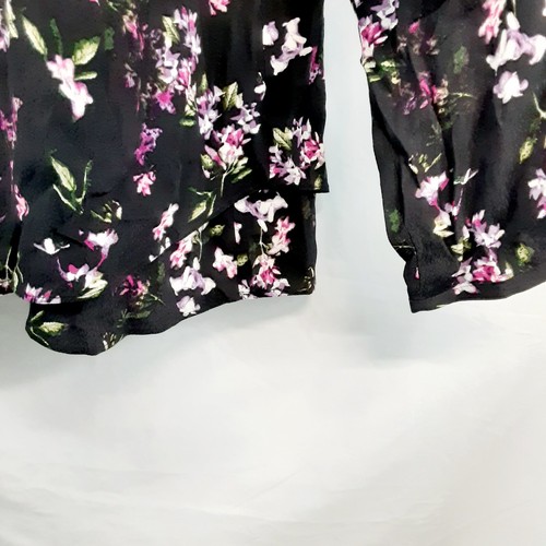 Top blusa donna J. Jill casual a strati taglia MP nero floreale orlo asimmetrico - Foto 14 di 15