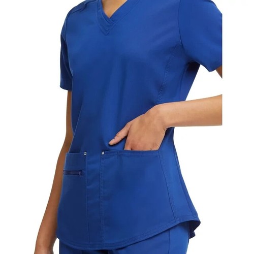 Scrubstar Women size XS Ultimate Stretch Twill Criss Cross V-Neck Top WM12T900A - Imagen 4 de 15