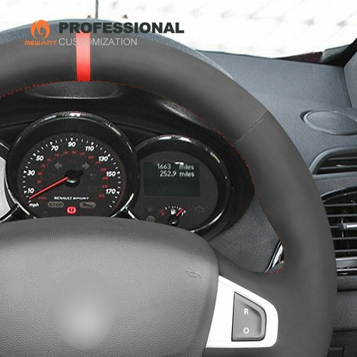 Hand Stitch Suede Car Steering Wheel Cover Wrap for Renault Megane 3 (Coupe) RS - Imagen 5 de 10