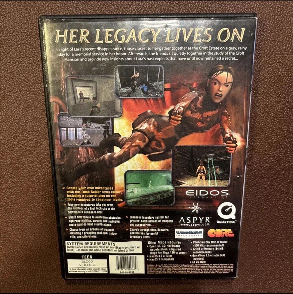 Видеоигра Tomb Raider: Chronicles для ПК (Apple MAC, 2001 г.) коллекционный товар протестирована - Изображение 2 из 4