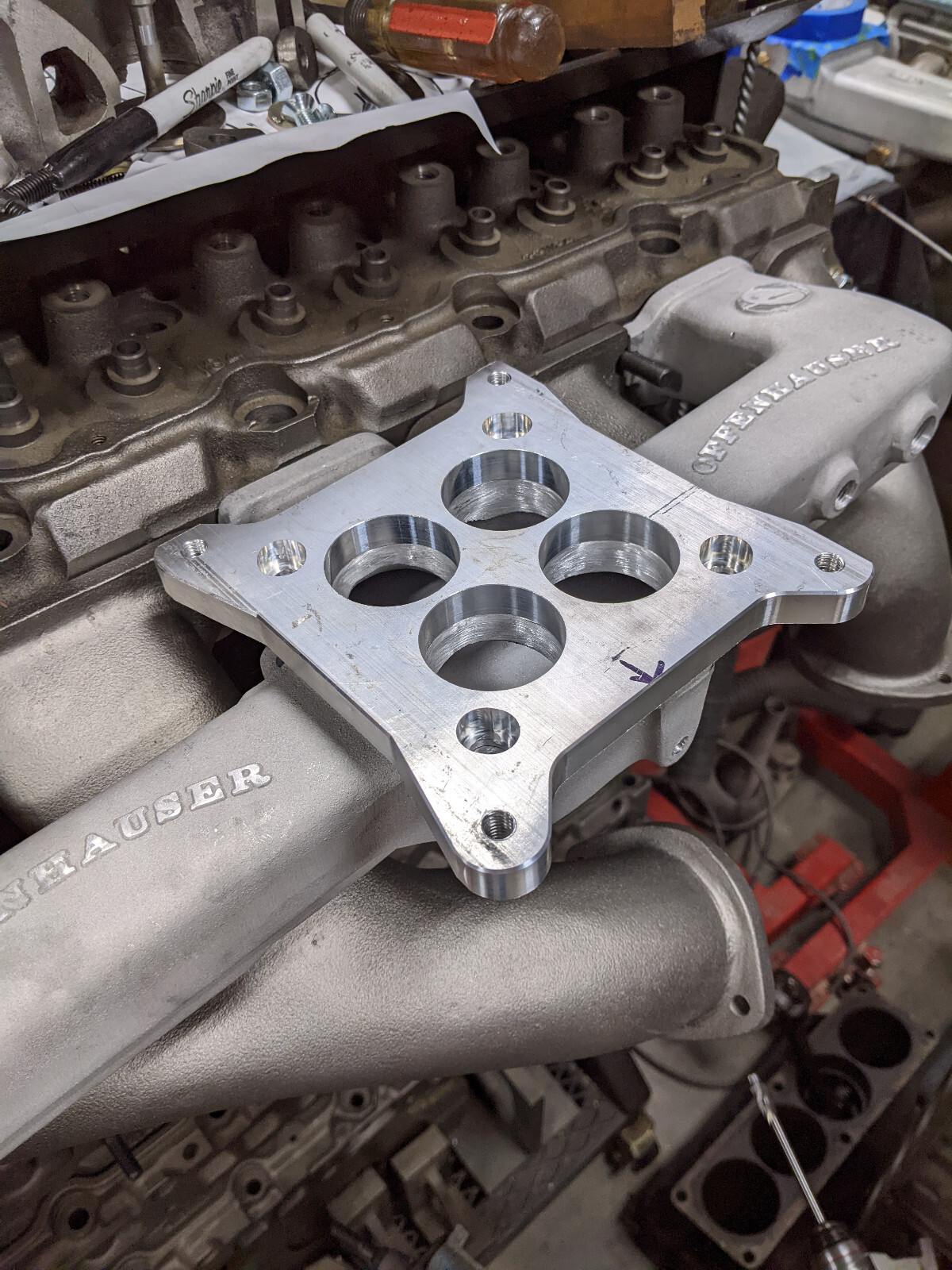 .750 Clifford Offenhauser Offy Carburetor adapter Chevy 230 250 292