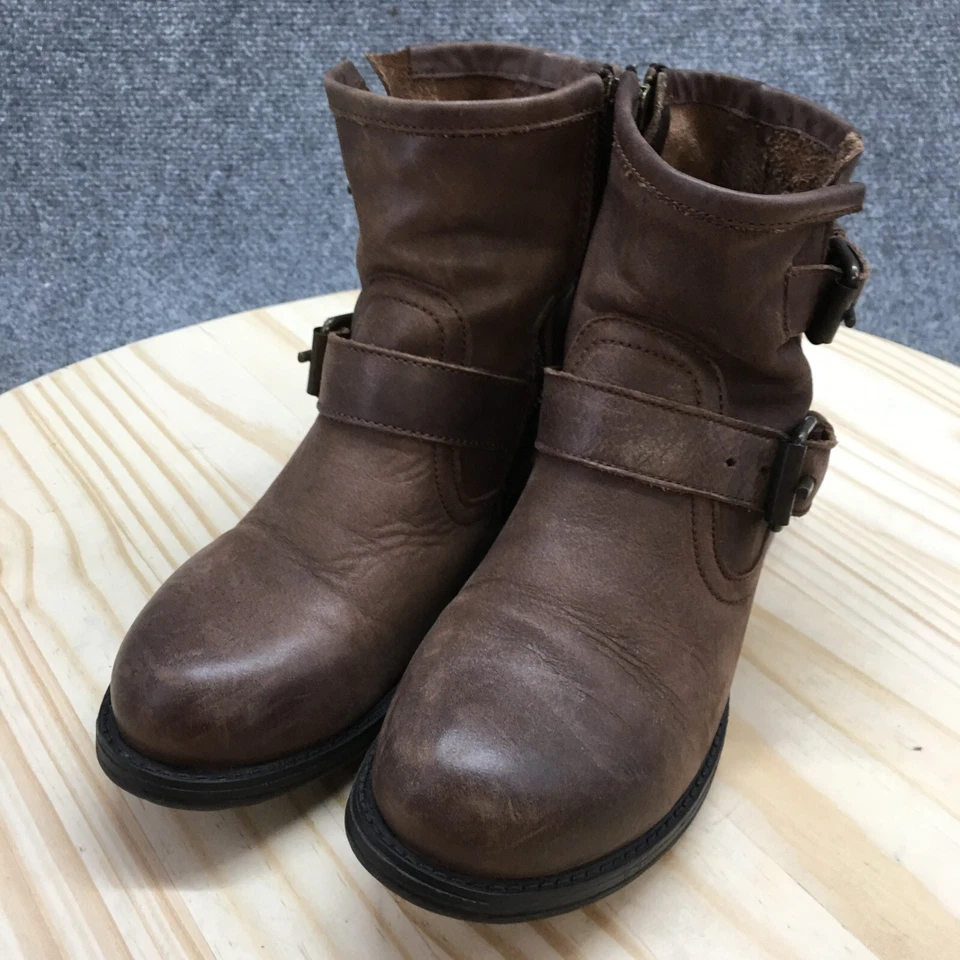 Artisan by Zigi Boots Womens 7.5 Elicia Ankle Booties Brown Leather Zip Buckle - Image 3 of 4