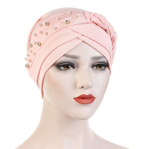 Islamic Women Beanie Turban Cap Beaded Headscarf Twisted Braid Wrap Headwear - Picture 24 of 56