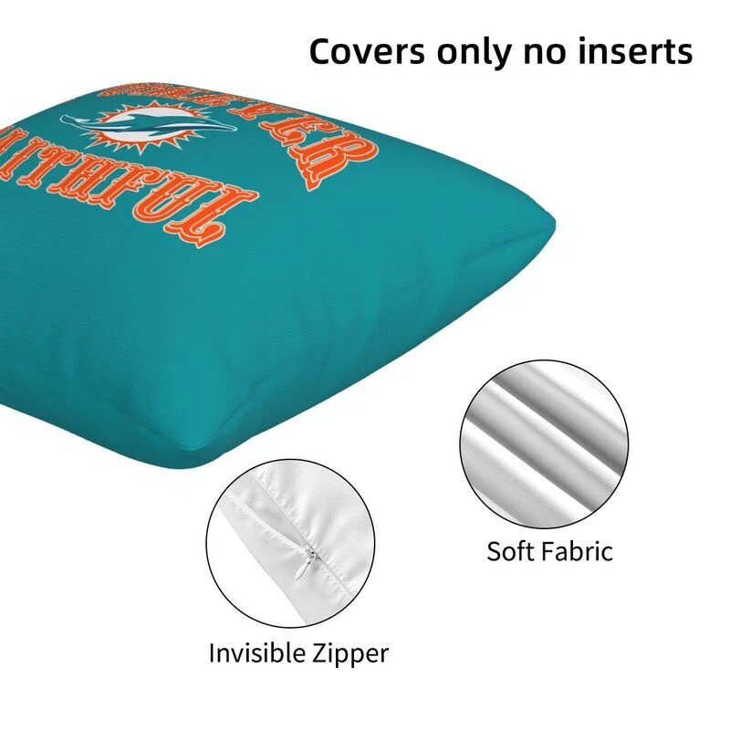 Miami Dolphins Forever Faithful Throw Pillow Covers