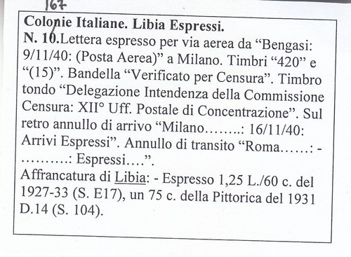 3-29) LETTERA ESPRESSO PER VIA AEREA DA BENGASI 9/11/40 POSTA AEREA A MILANO - Picture 4 of 4