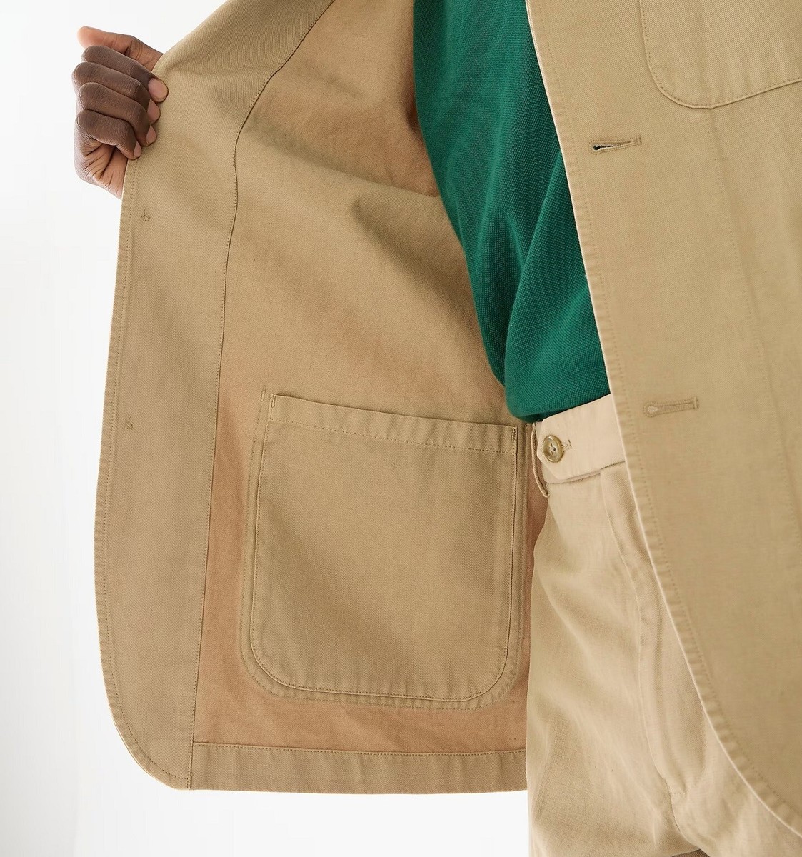 J.CREW blazer beige khaki chore cotton linen chino 40 tan