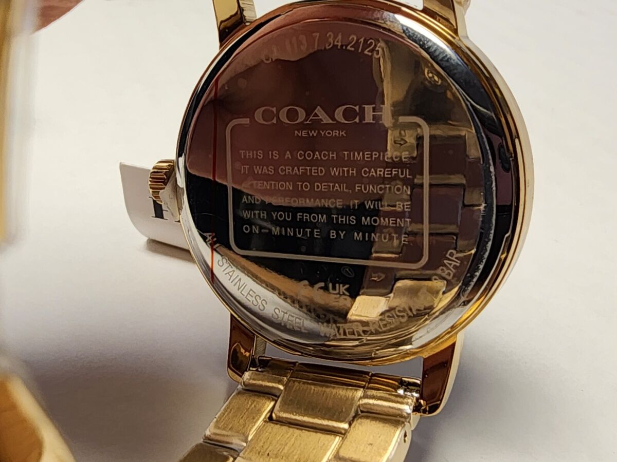 NEW COACH Womens Grand Quartz 36MM Gold-Tone Watch 14503942 NEW COACH Womens Grand Quartz 36MM Gold-Tone Watch 14503942