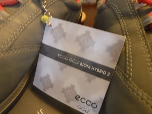 Ecco Golf Shoes womens 38 7 - 7 1/2 Yak Leather Biom Hybrid 2 Gray soft spikes - Picture 2 of 9