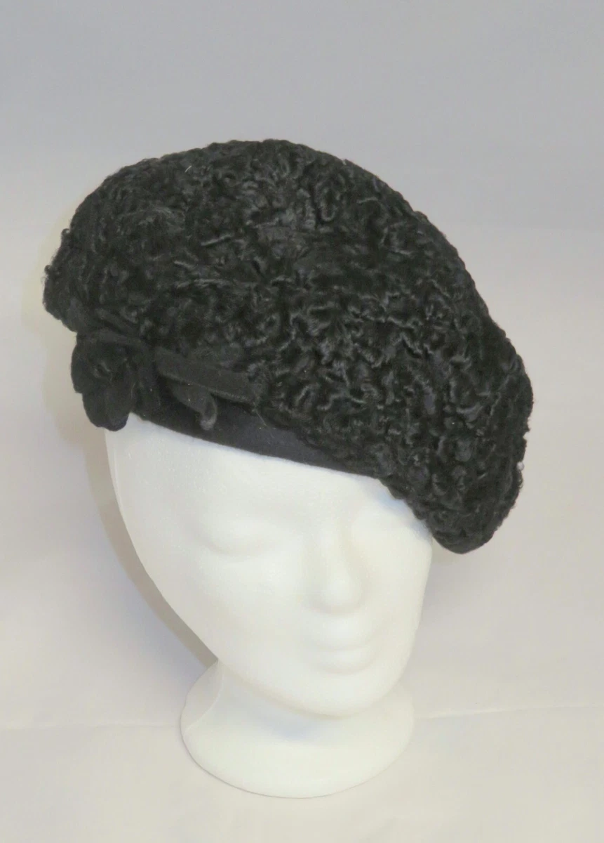 Styl. Lady Persianer Barett Pillbox Vintage 69er  Pelzmanufaktur Handarbeit neuw