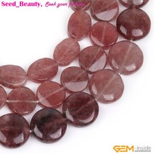 Natural Pink Rose Cherry Quartz Gemstone Loose Beads For Girl Jewelry Making 15"