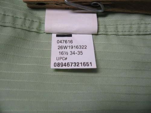 ARROW Satin Twill Wrinkle Free Long Sleeve Green Dress Shirt Size Large 16.5 NEW - Picture 10 of 11