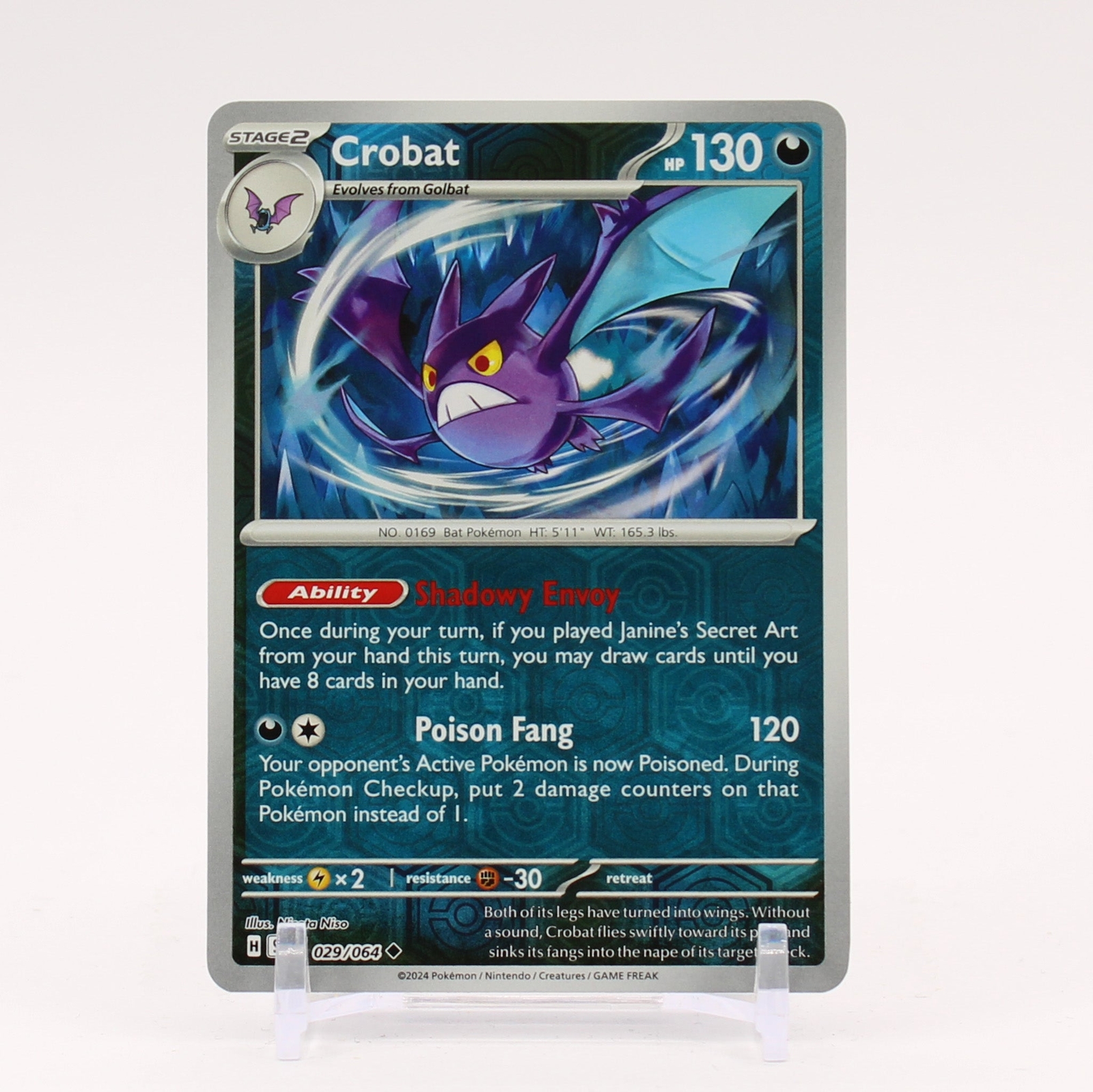 Crobat - 029/064 Shrouded Fable REVERSE HOLO Pokemon - NM/MINT