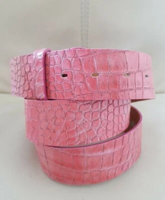 ♥ umjuBELT Gürtel Nil-Croco rosa pink geprägt Echt Rinderleder Kroko 80 85 95