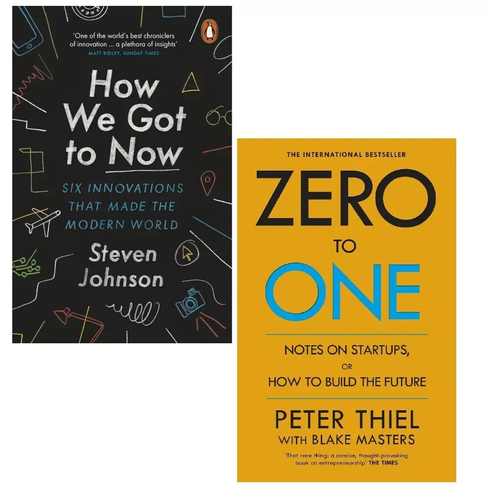 How We Got to Now,Zero to One: Notes on Start Ups 2 Books COllections Set NEW