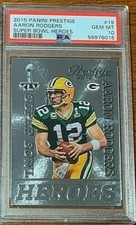 2015 Panini Prestige Super Bowl Heroes Football #19 Aaron Rodgers PSA 10 Pop 4
