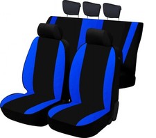 set coprisedili auto Opel Agila B 2007/2014 in cotone azzurro/nero
