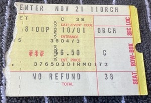 GINO VANNELLI November 1976 Concert Ticket Stub Milwaukee TIX FreeShip