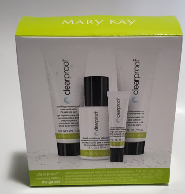 MARY KAY CLEAR PROOF ACNE SYSTEM~THE GO SET 4-PIECE~TRAVEL SIZE~NIB~EXP
