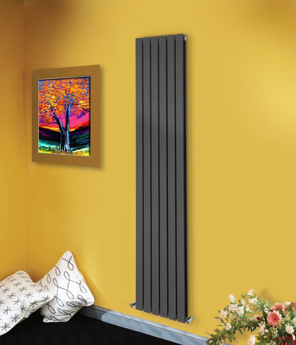 Designer Radiator 1780mm Milano Alpha Black Radiator Anthracite