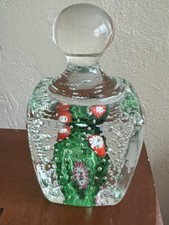 Art glass Paperweight Millefiori Flowers Bullicante