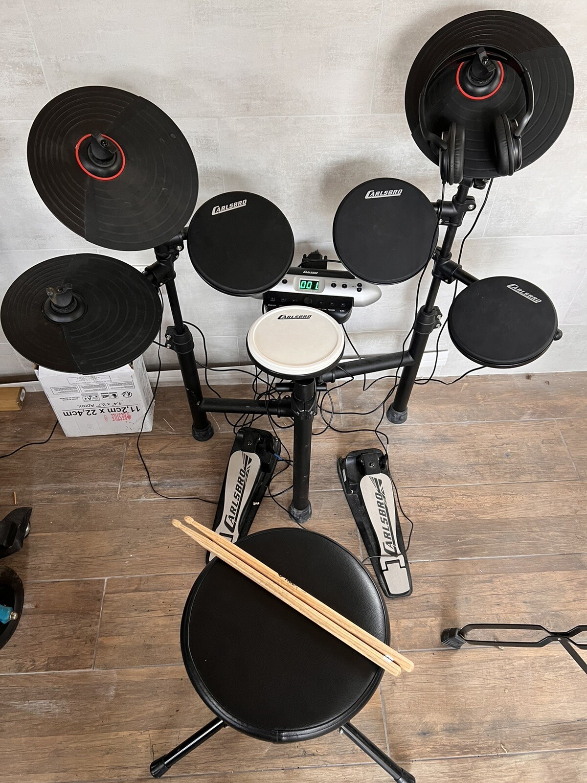 Carlsbro CSD120 5 Piece Electronic Drum Kit Black 83776537839644 eBay