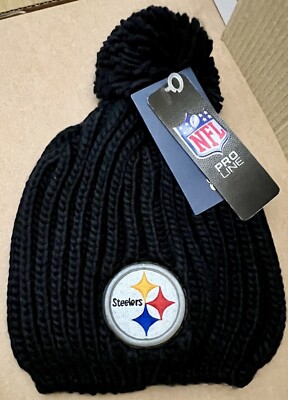Pittsburgh Steelers Damen NFL Fanatics Beanie Bommelmütze NEU Weihnachtsgeschenk