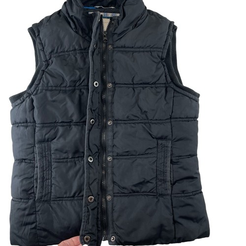 Aeropostale Puffer Vest Womens M Black Full Zip Snap Buttons Hiking Outdoors - Picture 3 of 13