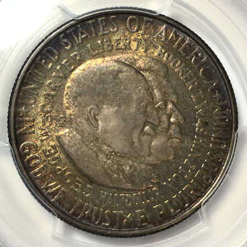 1952 WASHINGTON CARVER COMMEM. SlLVER HALF DOLLAR MS66 PCGS CAC! GREAT TONING!! - Picture 2 of 7