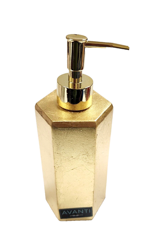 NEW AVANTI METALLIC GOLD TONE HEXAGON SHAPE SOAP LOTION DISPENSER - Picture 3 of 4