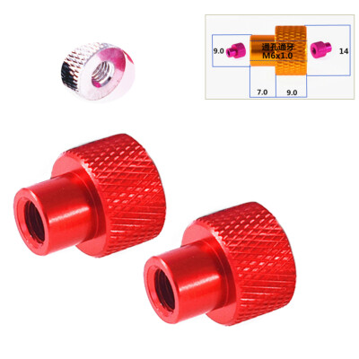 5Pcs M6 Red Knurled Thumb High Type Nuts Hand Grip Knobs Alu Alloy Anodizing Nut